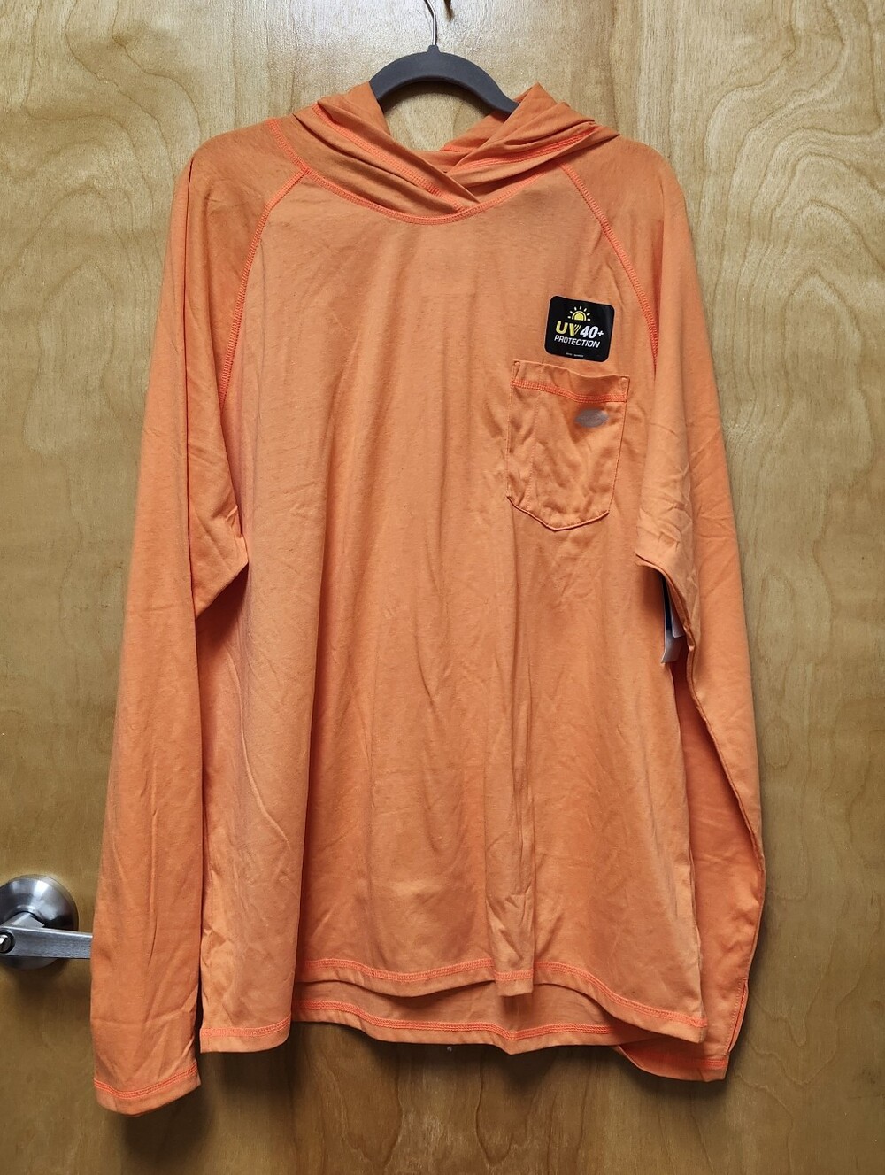 Dickies 2X UPF 40+ Hoodie Sun Shirt NWT Orange Long sleeves